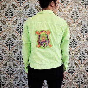 home made star wars neon green punk jacket